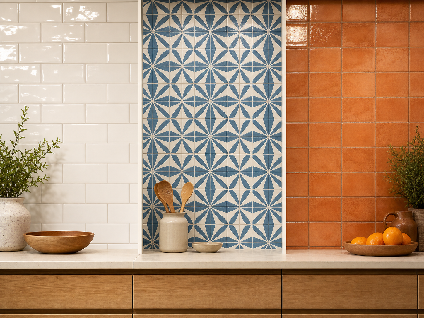 Kitchen wall tile detail
