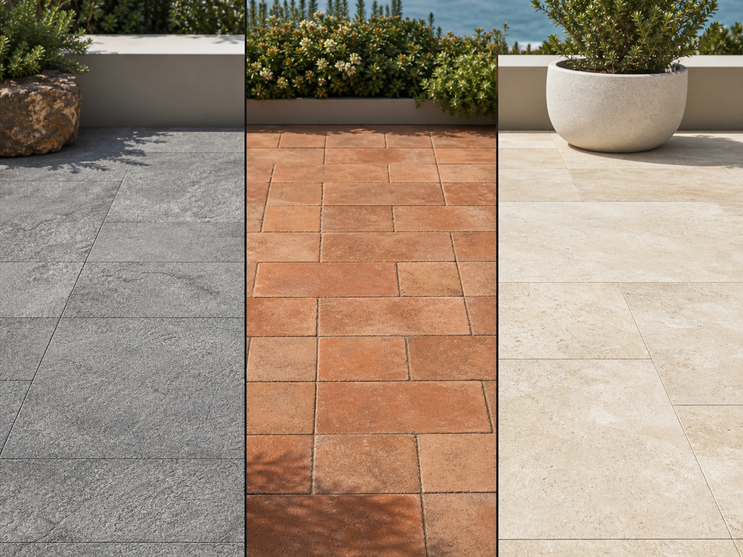 Outdoor floor tile finish